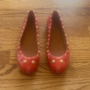 Marc Jacobs Red Mouse gold studded flats Size 7.5 🐭